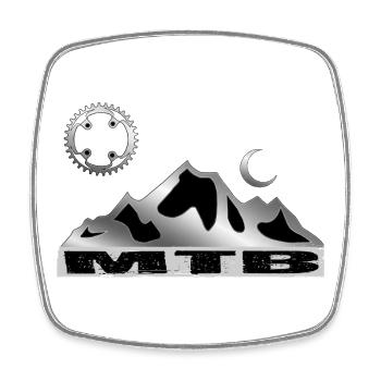 MTB Bike - Square fridge magnet - white - Front