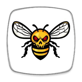 Bee Halloween Zombie - Square fridge magnet - white - Front