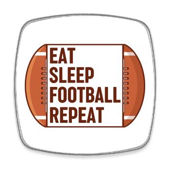 Manger dormir football répéter - Magnet carré - blanc - Devant