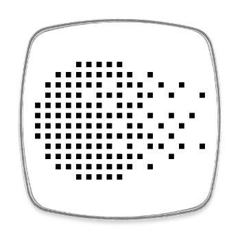 Geometric Circle out of dots - Square fridge magnet - white - Front
