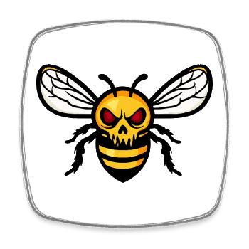 Bee Halloween Zombie - Square fridge magnet - white - Front