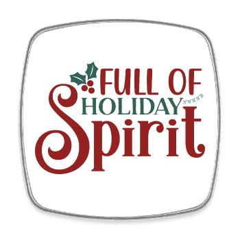 Full of Holiday Spirit Pattern - Square fridge magnet - white - Front
