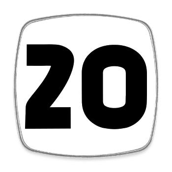 20 - Square fridge magnet - white - Front