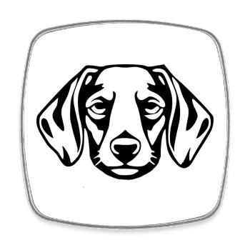 T-shirt chien teckel cadeau - Magnet carré - blanc - Devant