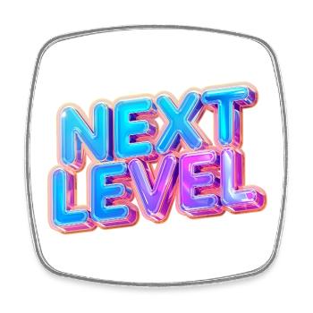 Next Level 3D Text — Bold Gradient Design - Square fridge magnet - white - Front