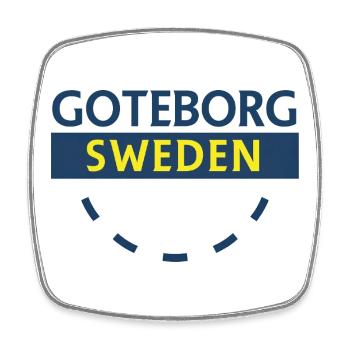 Gothenburg Sweden City Sign - Square fridge magnet - white - Front