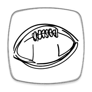 Football Ball Sketch - Square fridge magnet - white - Front