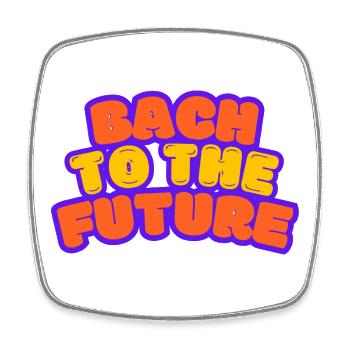 Bach to the Future Johann Sebastian Bach - Viereckiger Kühlschrankmagnet - Weiß - Vorne