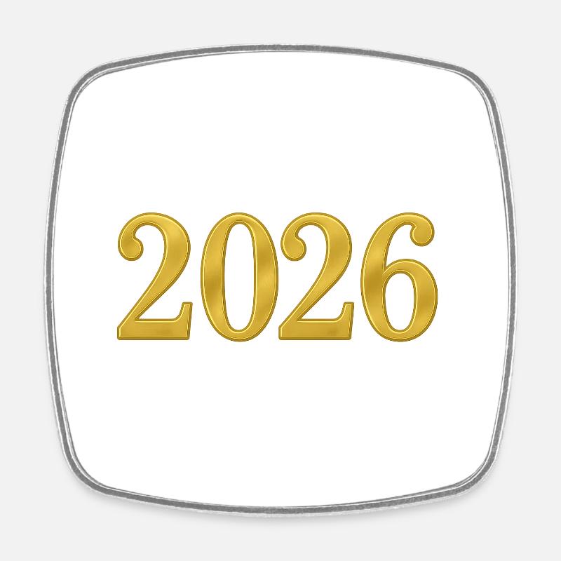 NEW -- 2026: Bold Looks for a Bright New Year! - Square fridge magnet - white