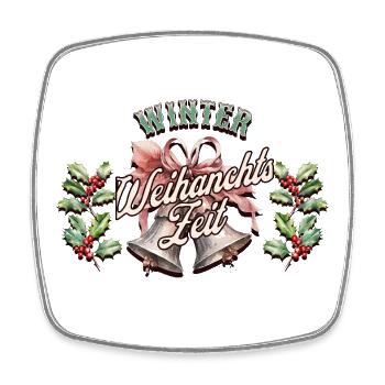 Winter Weihnachtszeit - Viereckiger Kühlschrankmagnet - Weiß - Vorne