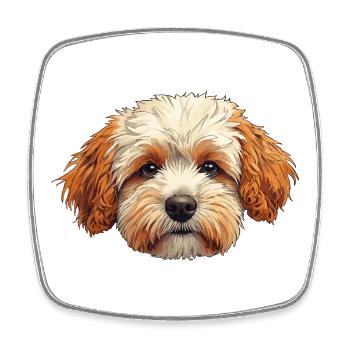 Hund - Viereckiger Kühlschrankmagnet - Weiß - Vorne