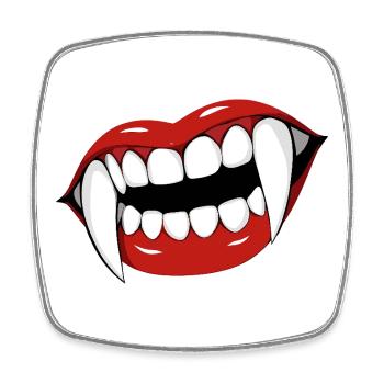 Vampirlippen Popart Halloween Party - Viereckiger Kühlschrankmagnet - Weiß - Vorne