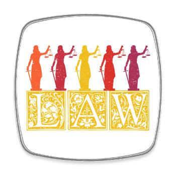 Justitia Anwalt Anwältin Gesetz Vintage Retro - Viereckiger Kühlschrankmagnet - Weiß - Vorne