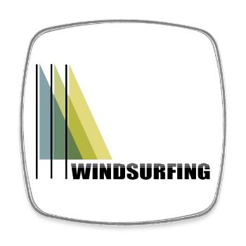 Windsurfen Schriftzug mit Grafik - Viereckiger Kühlschrankmagnet - Weiß - Vorne