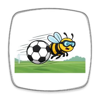 Mouche d’abeille de football - Magnet carré - blanc - Devant