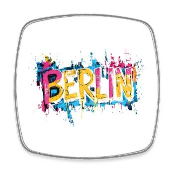 Berlin Graffiti Font Street Art Urban Style - Square fridge magnet - white - Front