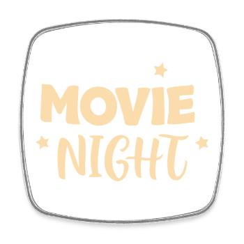 Movie Night Handlettering Stars - Square fridge magnet - white - Front