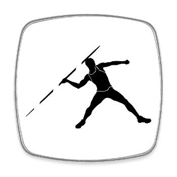 Javelin thrower - Square fridge magnet - white - Front