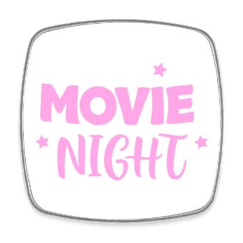 Nuit Cinéma Rose - Magnet carré - blanc - Devant