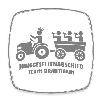 Bachelor Party Crew Team Groom On Tour with Tractor + Beer - Square fridge magnet - white - Front