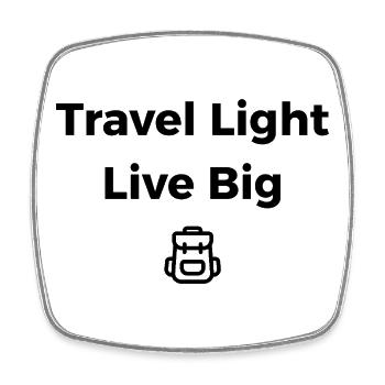 Travel Light, Live Big – Adventure Shirt - Square fridge magnet - white - Front