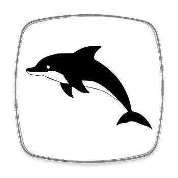 Delfin Delphine T-shirt Geschenk - Viereckiger Kühlschrankmagnet - Weiß - Vorne