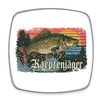 Karpfenjäger Angeln Karpfen Fischen Angler Natur - Viereckiger Kühlschrankmagnet - Weiß - Vorne