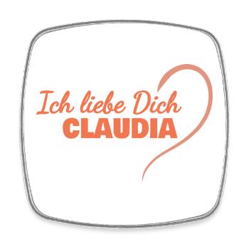 Claudia - Magnet carré - blanc - Devant
