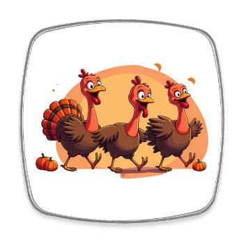 Bébé dinde de Thanksgiving - Magnet carré - blanc - Devant