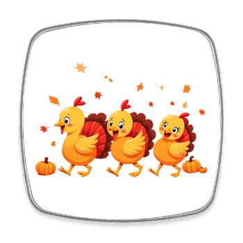 Bébé dinde de Thanksgiving - Magnet carré - blanc - Devant