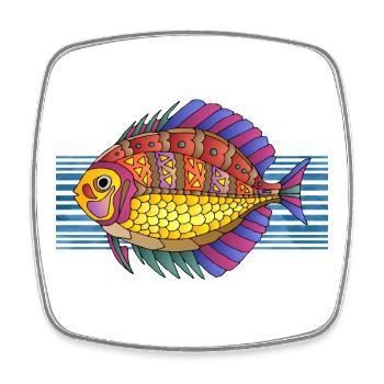fish - Square fridge magnet - white - Front