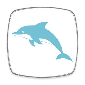 Delfin Delphine T-shirt Geschenk - Viereckiger Kühlschrankmagnet - Weiß - Vorne