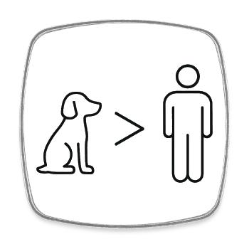Dogs over men - Design von Vany schreibt - Viereckiger Kühlschrankmagnet - Weiß - Vorne