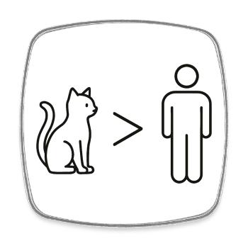 Cats over men - Design von Vany schreibt - Viereckiger Kühlschrankmagnet - Weiß - Vorne