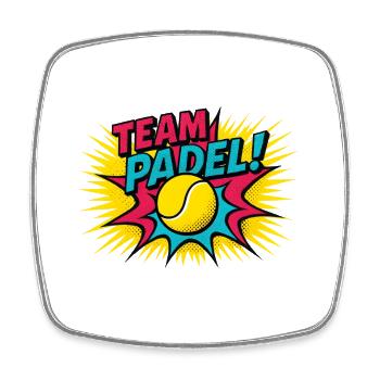 Padel Pop Art Explosion Team - Viereckiger Kühlschrankmagnet - Weiß - Vorne