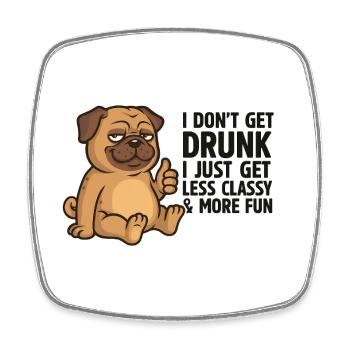 Chiot moins classe plus amusant - Magnet carré - blanc - Devant