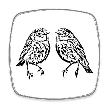 lustige Vögel Vogel T-shirt Geschenk  - Viereckiger Kühlschrankmagnet - Weiß - Vorne