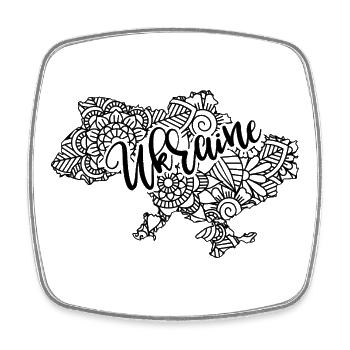 Ukraine Map Mandala Kiev Slavic Culture - Square fridge magnet - white - Front