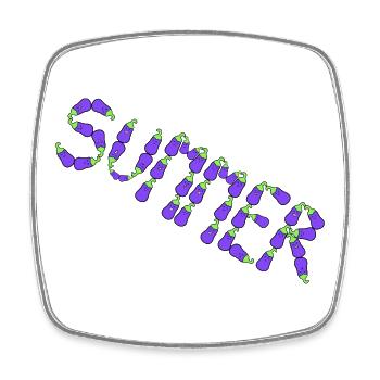 Sommer-Auberginen - Viereckiger Kühlschrankmagnet - Weiß - Vorne