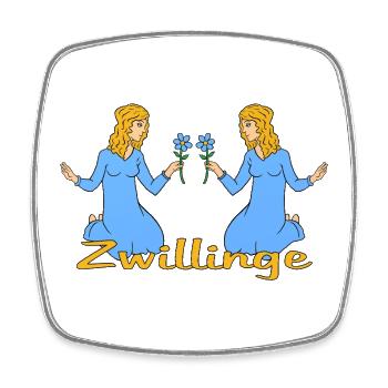 Sternzeichen Zwillinge - Viereckiger Kühlschrankmagnet - Weiß - Vorne