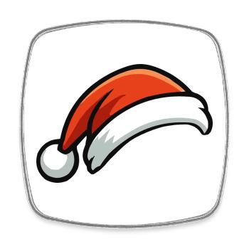 Festlicher Weihnachtshut Cartoon - Viereckiger Kühlschrankmagnet - Weiß - Vorne