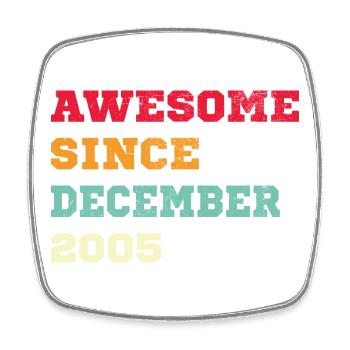 2005 Décembre Vintage Cadeau d’anniversaire - Magnet carré - blanc - Devant