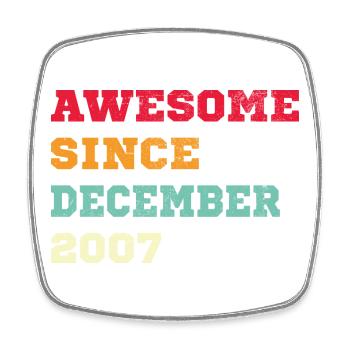 2007 Décembre Vintage Cadeau d’anniversaire - Magnet carré - blanc - Devant