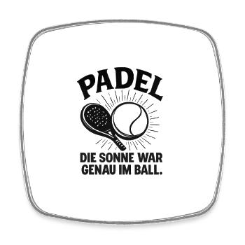 Motif de balle de soleil de padel - Magnet carré - blanc - Devant