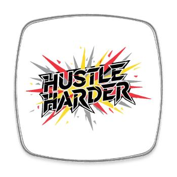 Hustle Harder Graffiti Pulse - Viereckiger Kühlschrankmagnet - Weiß - Vorne
