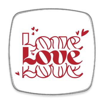 Love love love - Square fridge magnet - white - Front