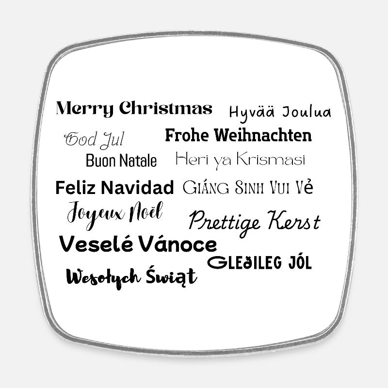 Merry Christmas - Square fridge magnet - white