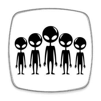 Aliens Team - Viereckiger Kühlschrankmagnet - Weiß - Vorne