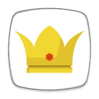 Couronne - Magnet carré - blanc - Devant