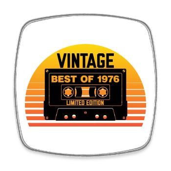 Vintage 1976 Best Of Cassette - Viereckiger Kühlschrankmagnet - Weiß - Vorne